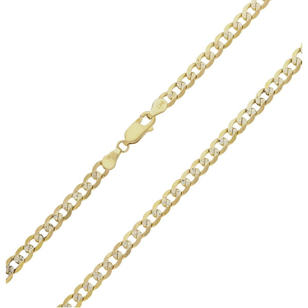 9ct Yellow & White Gold Curb Necklace - 24" - 15.00g