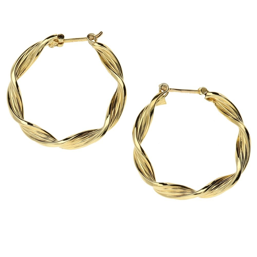 9ct Yellow Gold Hoop Earrings - 2.2g