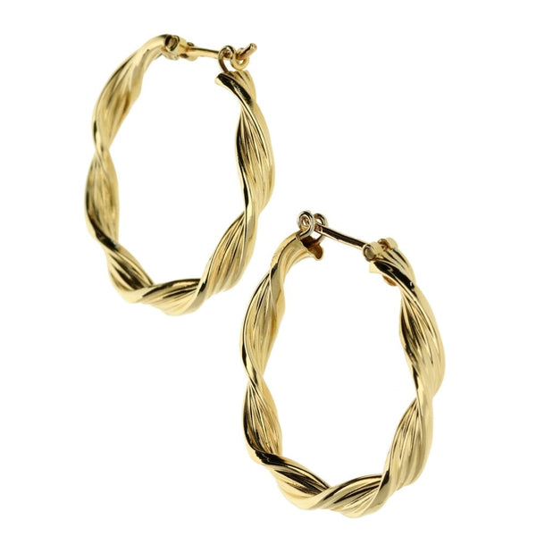 9ct Yellow Gold Hoop Earrings - 2.2g