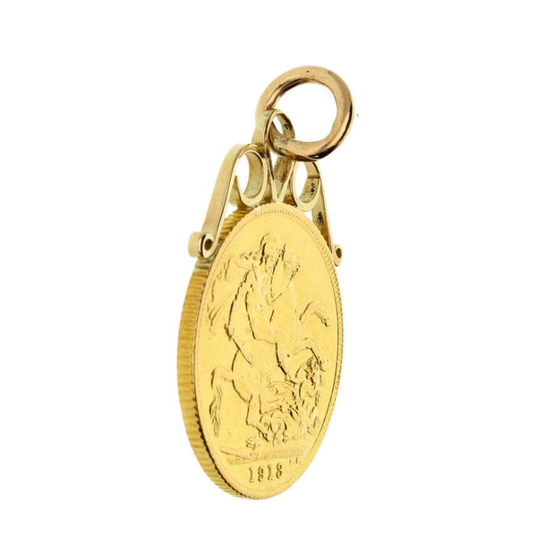 1913 George V Full Sovereign Coin Pendant - 8.8g
