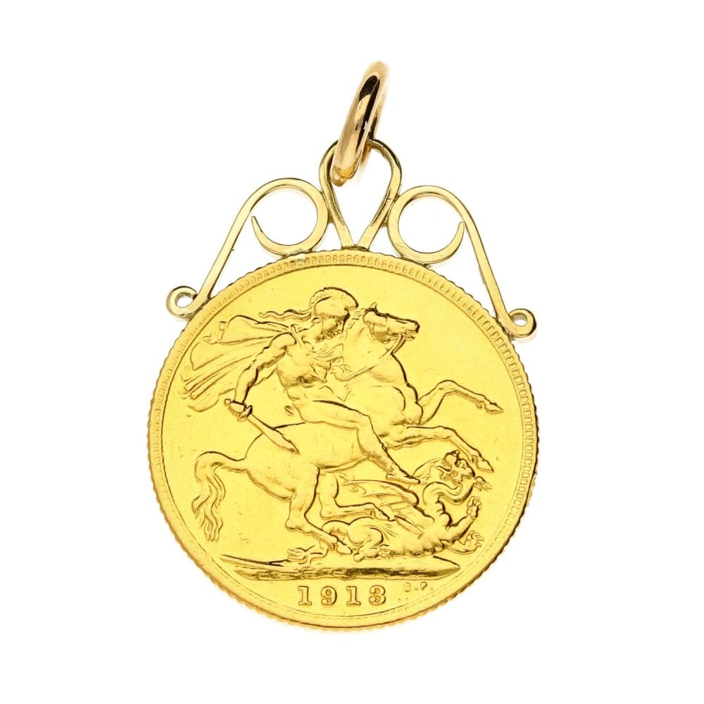1913 George V Full Sovereign Coin Pendant - 8.8g