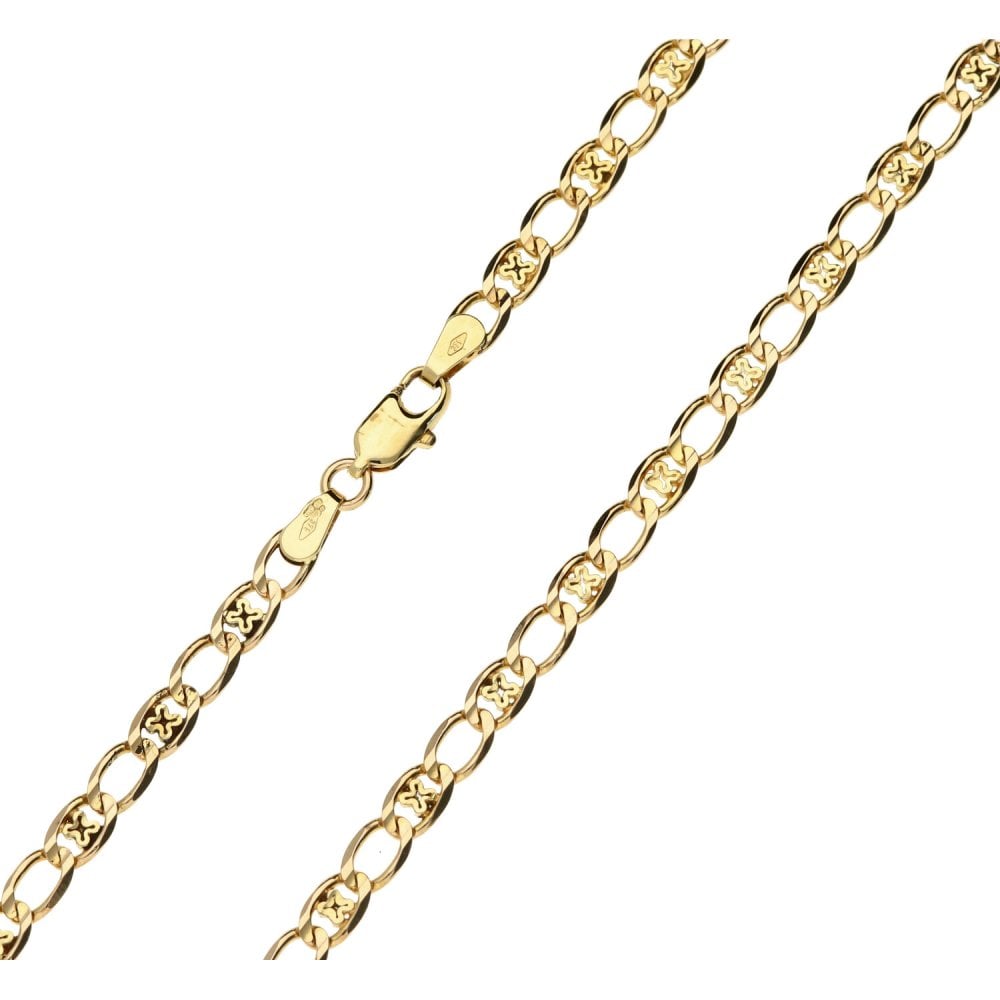 9ct Yellow Gold Fancy Link Chain Necklace - 20" - 9.90g