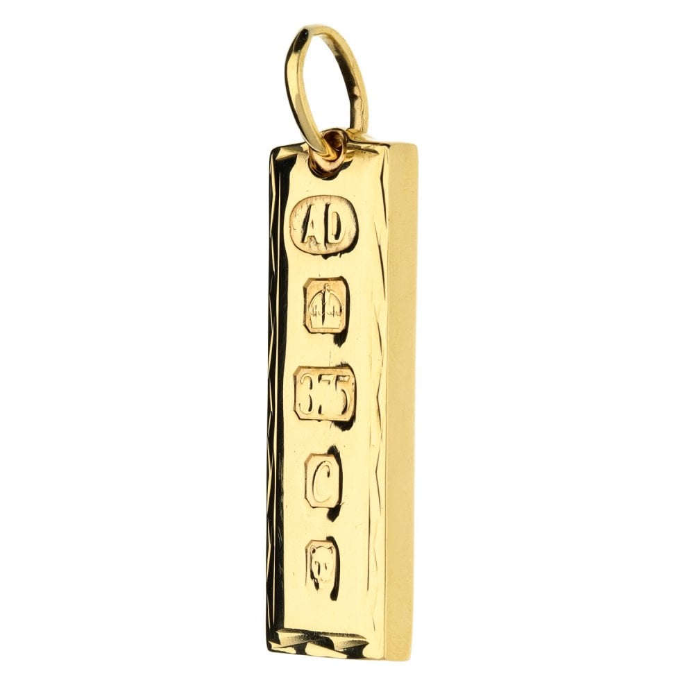 9ct Yellow Gold Ingot Pendant - 28.9g