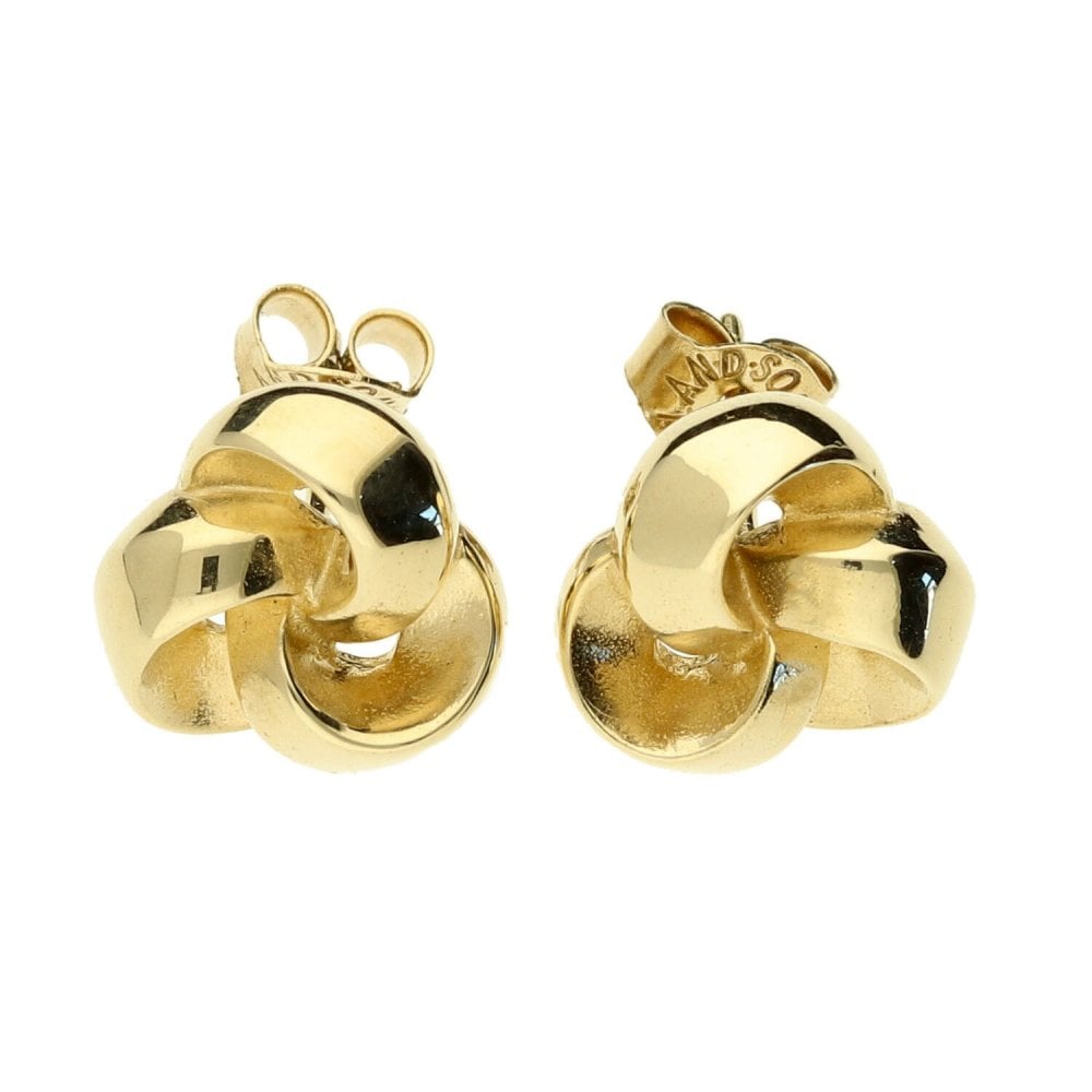 9ct Yellow Gold Knot Earrings - 4.30g