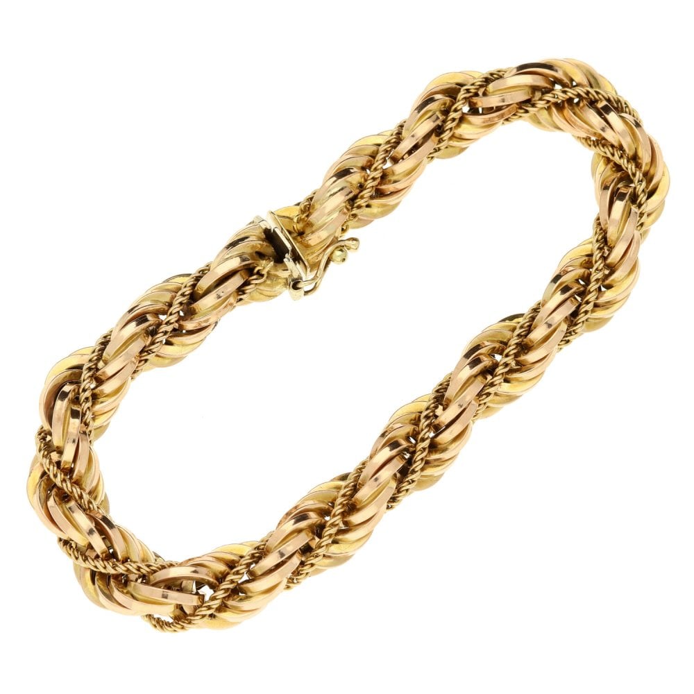 9ct Yellow Gold Fancy Link Bracelet - 7.5" - 18.4g