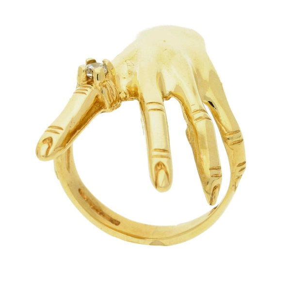 9ct Yellow Gold Hand Ring - Size O