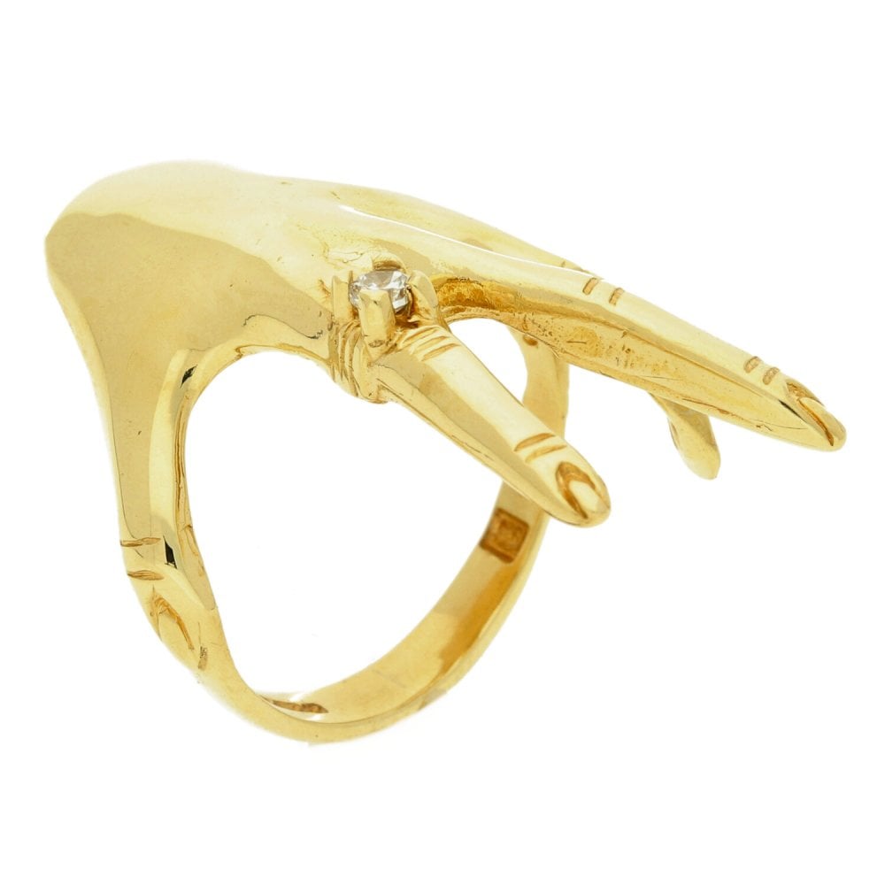 9ct Yellow Gold Hand Ring - Size O