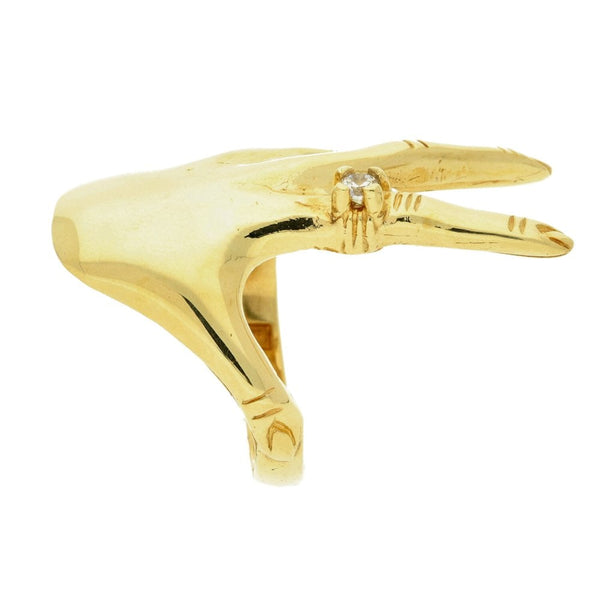 9ct Yellow Gold Hand Ring - Size O