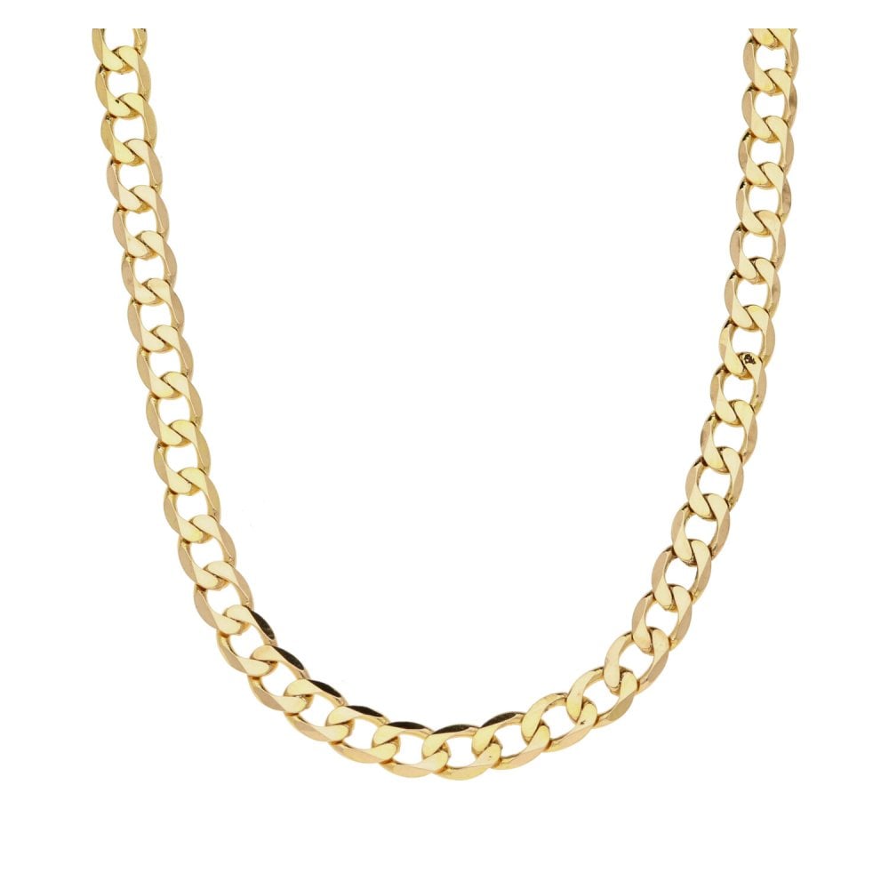 9ct Yellow Gold Curb Chain Necklace - 22" - 10.7g