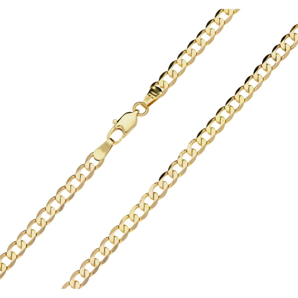 9ct Yellow Gold Curb Chain Necklace - 22" - 10.7g