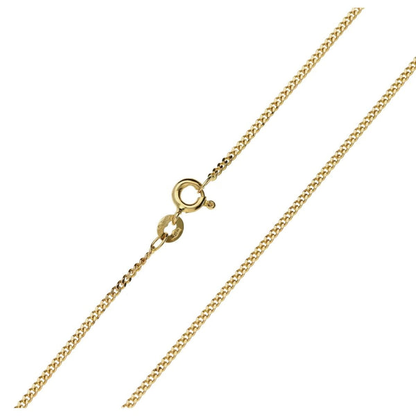 9ct Yellow Gold Fine Curb Necklace - 16" - 2.7g