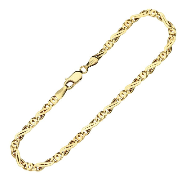 9ct Yellow Gold Fancy Link Bracelet - 7.5" - 3.90g
