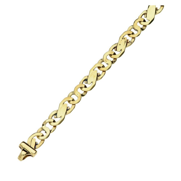 9ct Yellow Gold Fancy Link ID Bracelet - 7.0g - 7.5"