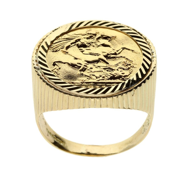 Gold 1911 Full Sovereign Ring - Size Z+1