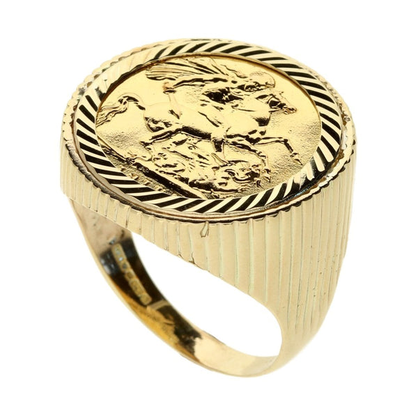 Gold 1911 Full Sovereign Ring - Size Z+1