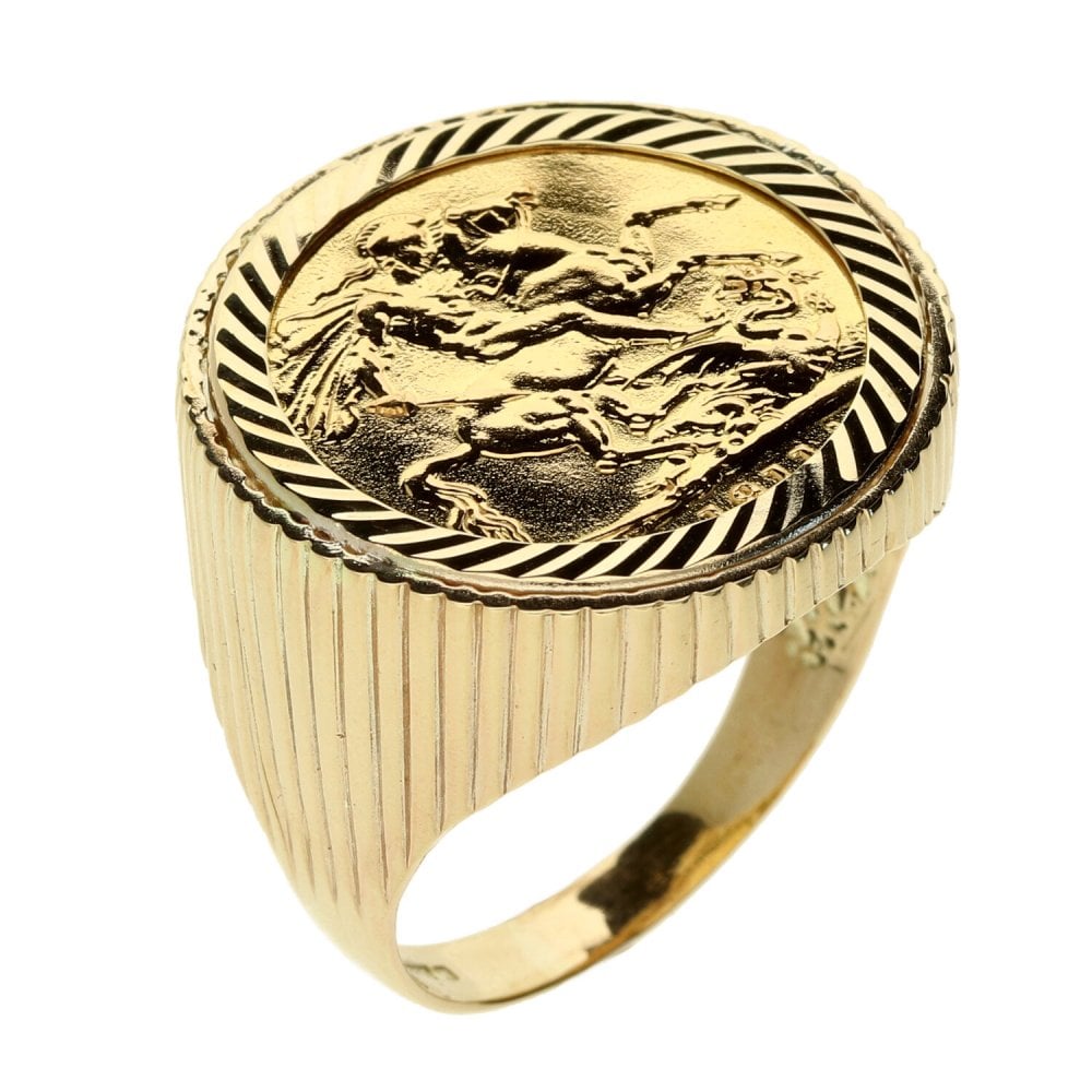 Gold 1911 Full Sovereign Ring - Size Z+1