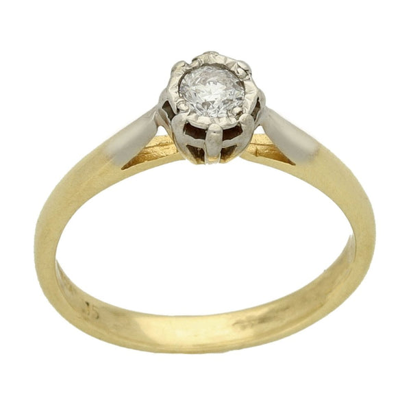 18ct Yellow Gold Diamond Solitaire Ring - 0.15ct - Size K