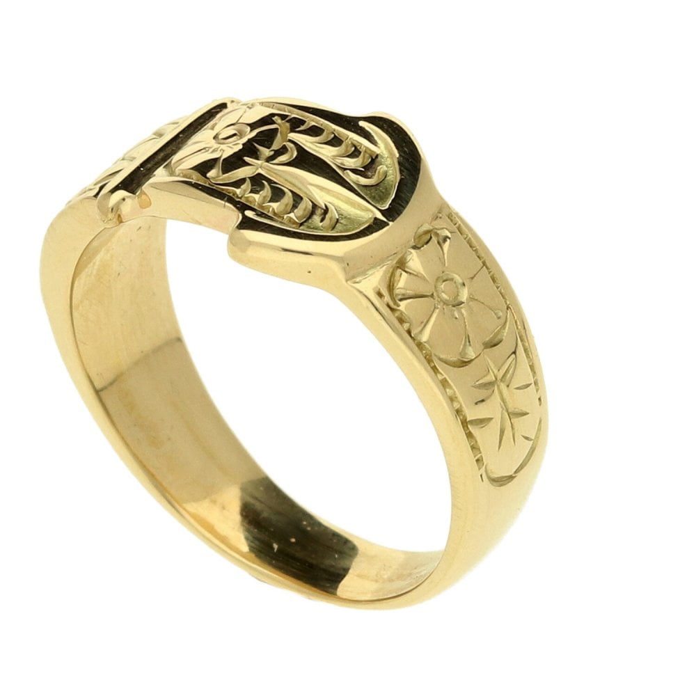 9ct Yellow Gold Buckle Ring - Size I