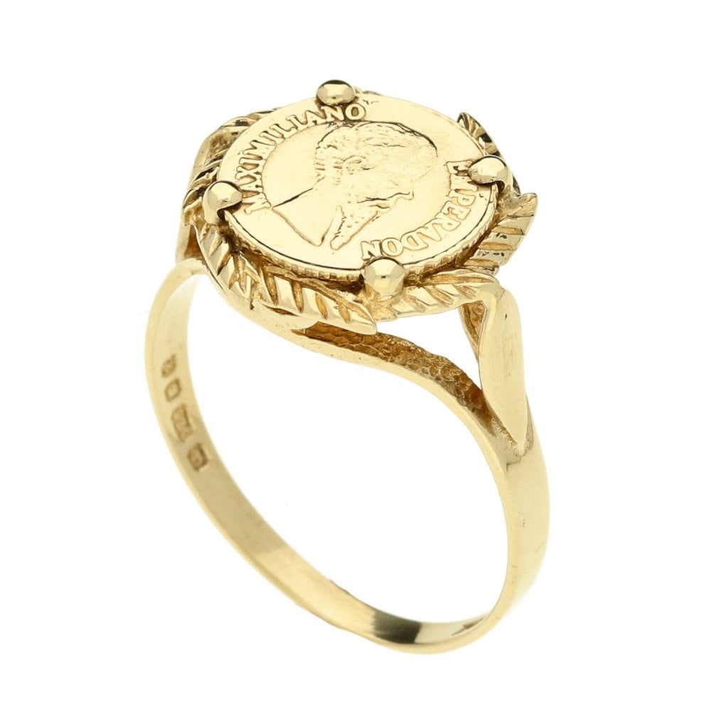 9ct Yellow Gold Small Coin Ring - Size N