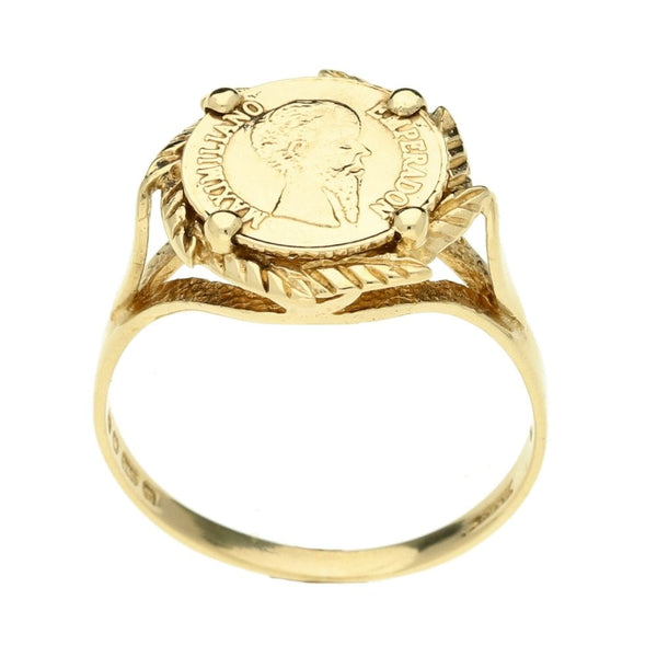 9ct Yellow Gold Small Coin Ring - Size N