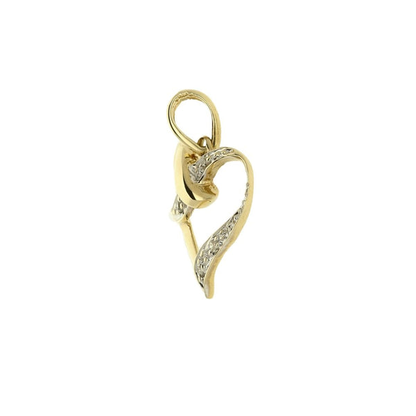 9ct Yellow Gold Diamond Heart Pendant - 0.80g