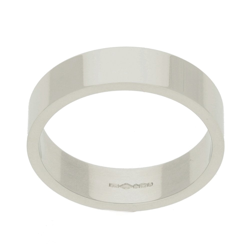 Platinum 5mm Flat Heavy Wedding Ring - 8.3g