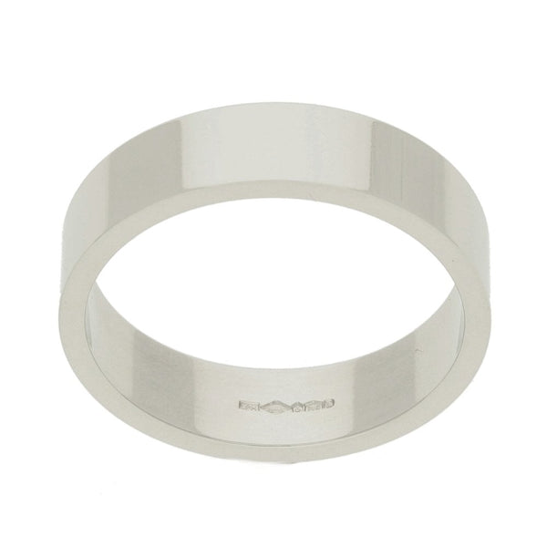 Platinum 5mm Flat Heavy Wedding Ring - 8.3g