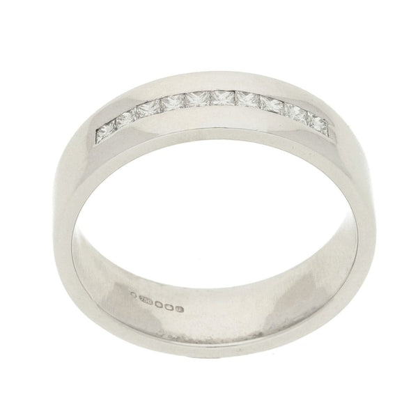 18ct White Gold Diamond Set Band - Size Q - 0.30ct