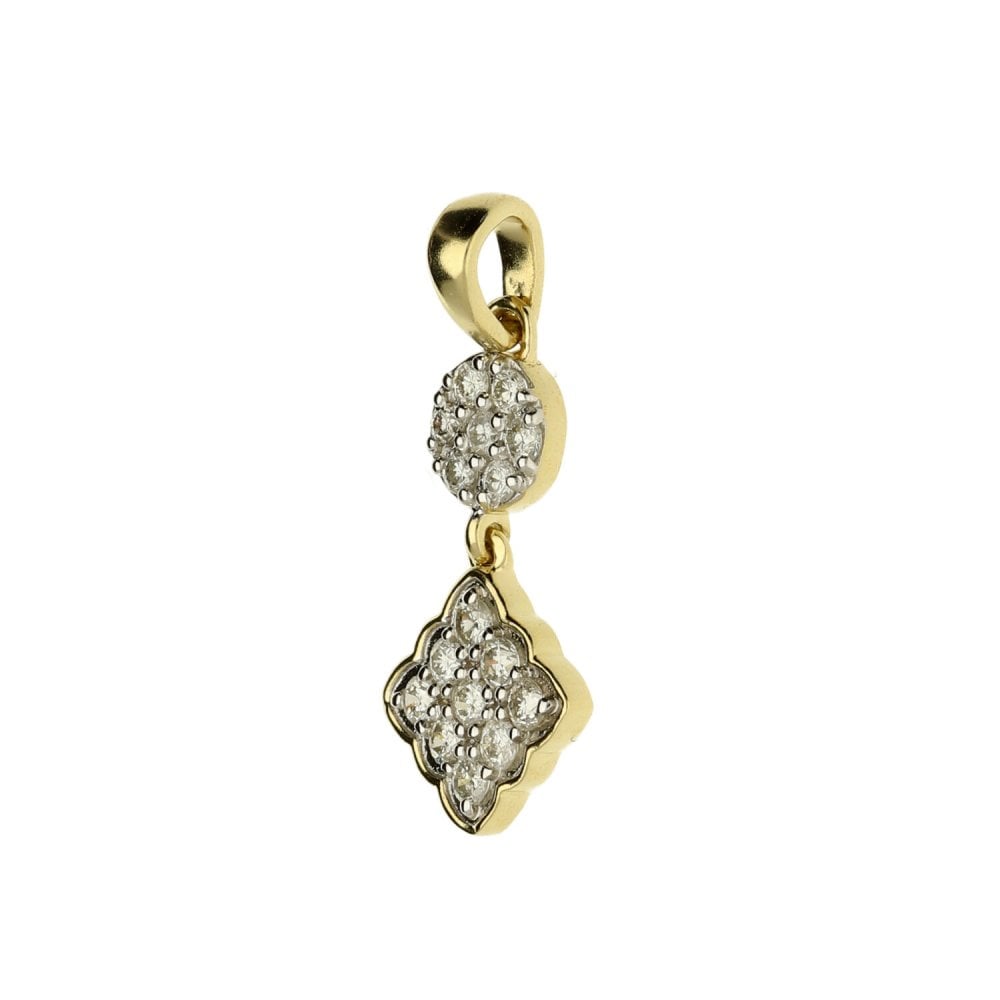 9ct Yellow Gold Diamond Drop Pendant - 0.33ct