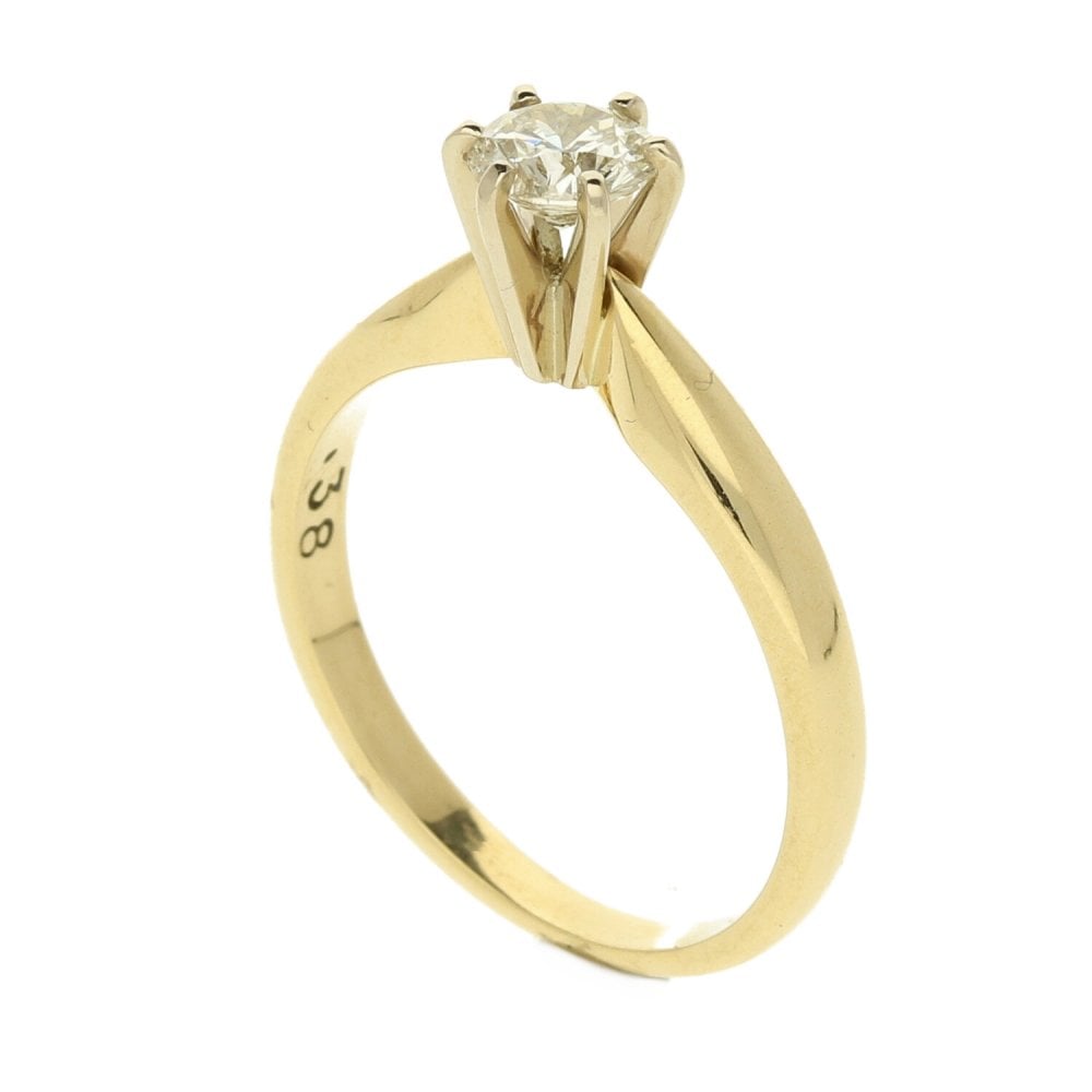 18ct Yellow Gold Diamond Engagement Ring - 0.38ct