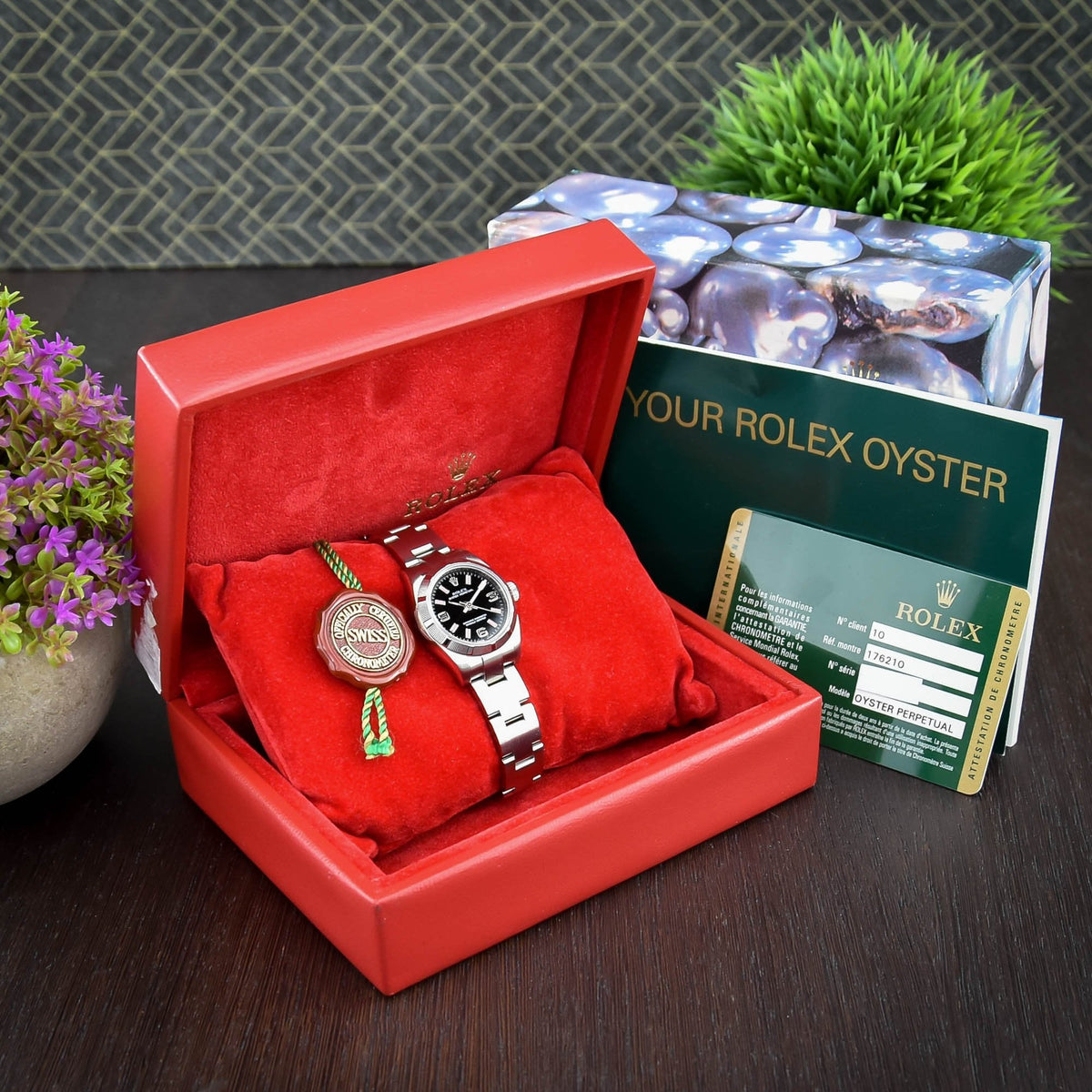 Oyster Perpetual 176210 - Ladies Watch - Black Dial - 2010