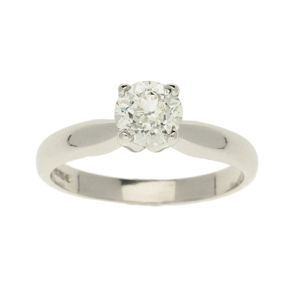 18ct White Gold Round Brilliant Diamond Solitaire Ring - 0.72ct