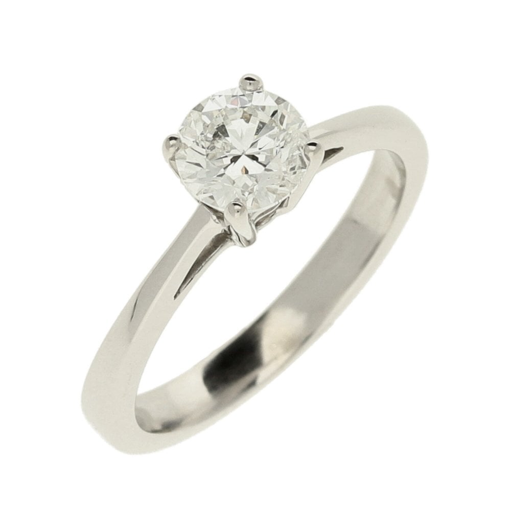 18ct White Gold Diamond Engagement Ring - 0.63ct - Size H