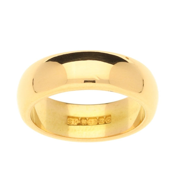 22ct Gold Ladies D-shape Wedding Ring - 6mm - Size M½