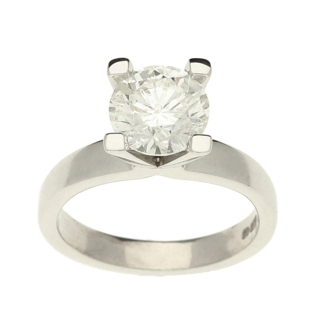 18ct White Gold Four Claw Diamond Engagement Ring - 1.71ct -5.9g