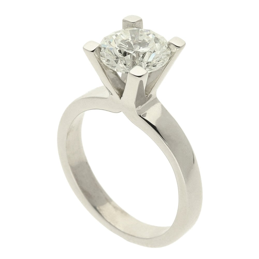 18ct White Gold Four Claw Diamond Engagement Ring - 1.71ct -5.9g