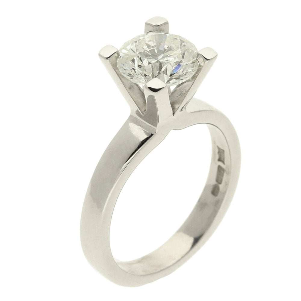 18ct White Gold Four Claw Diamond Engagement Ring - 1.71ct -5.9g