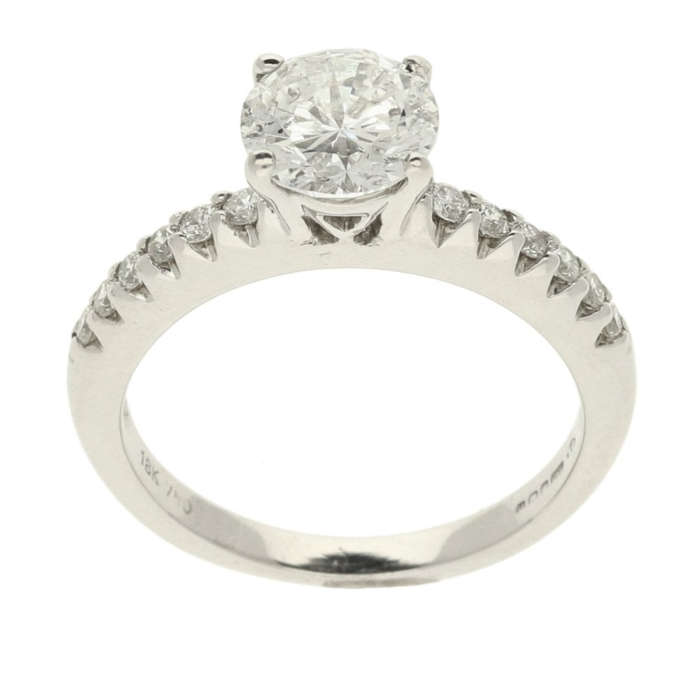 18ct White Gold Round Brilliant Diamond Engagement Ring - 1.48ct