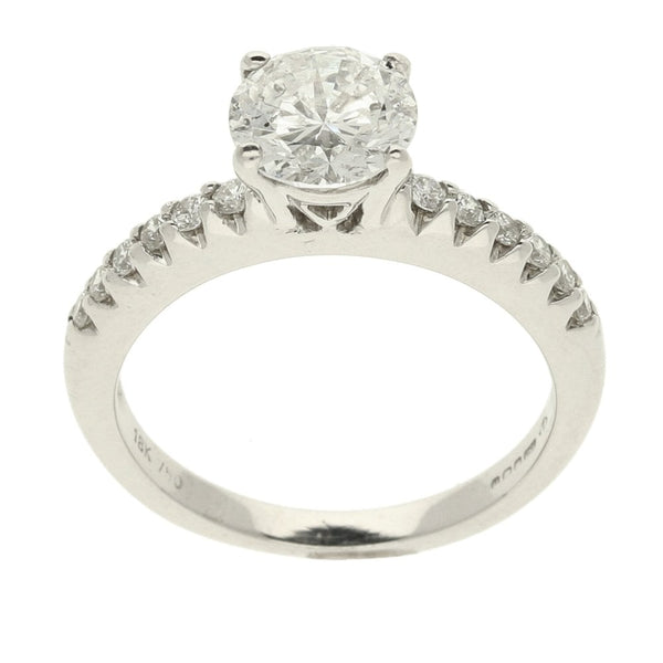 18ct White Gold Round Brilliant Diamond Engagement Ring - 1.48ct
