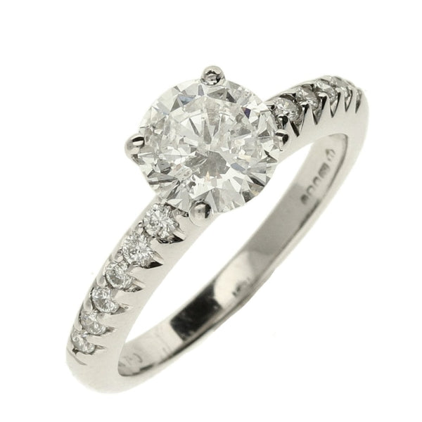18ct White Gold Round Brilliant Diamond Engagement Ring - 1.48ct