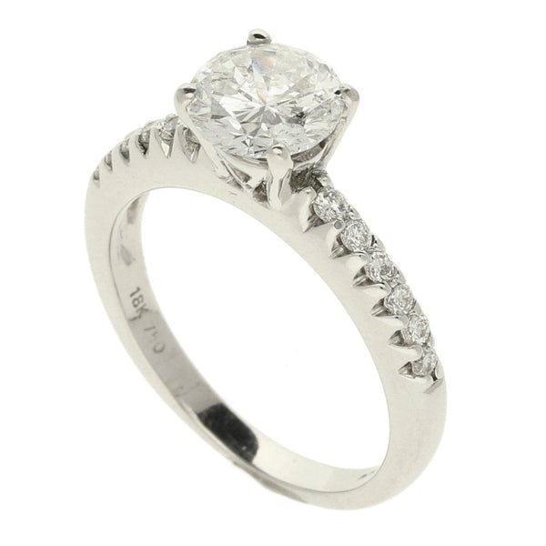 18ct White Gold Round Brilliant Diamond Engagement Ring - 1.48ct
