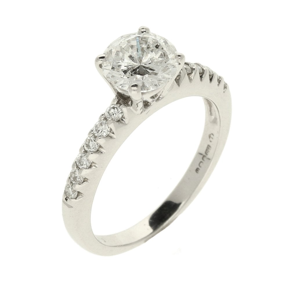 18ct White Gold Round Brilliant Diamond Engagement Ring - 1.48ct