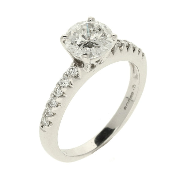 18ct White Gold Round Brilliant Diamond Engagement Ring - 1.48ct