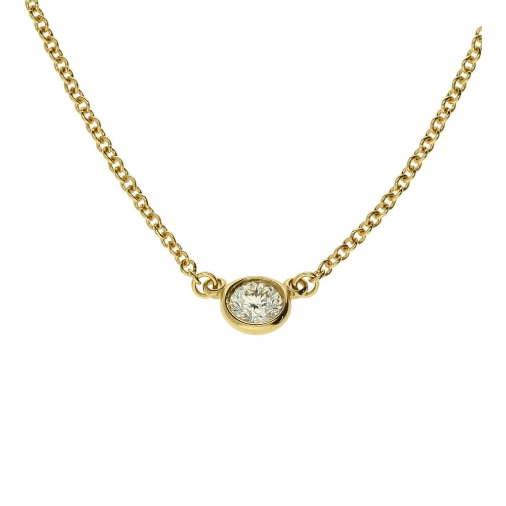 18ct Yellow Gold Diamond By The Yard Pendant & Chain - 0.12ct