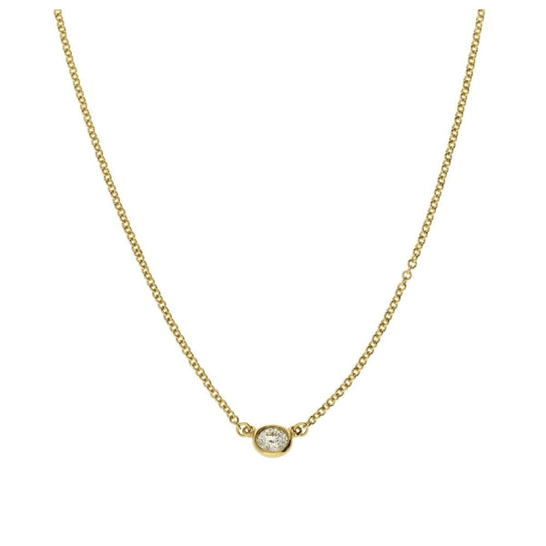 18ct Yellow Gold Diamond By The Yard Pendant & Chain - 0.08ct