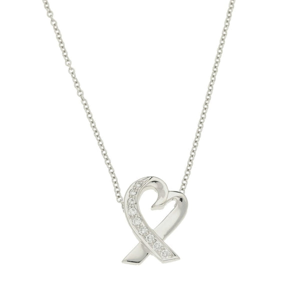 18ct White Gold Necklace & Diamond Heart Pendant - 0.10ct