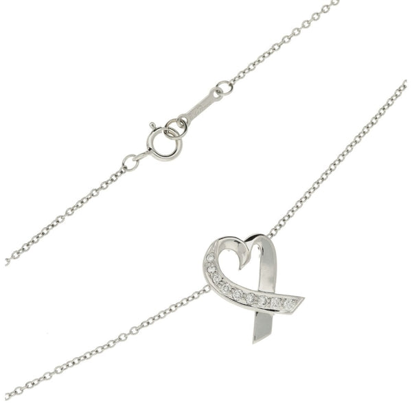18ct White Gold Necklace & Diamond Heart Pendant - 0.10ct
