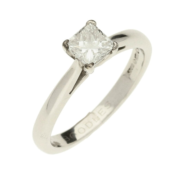 Platinum Ladies Princess Cut Diamond Engagement Ring - 0.47ct