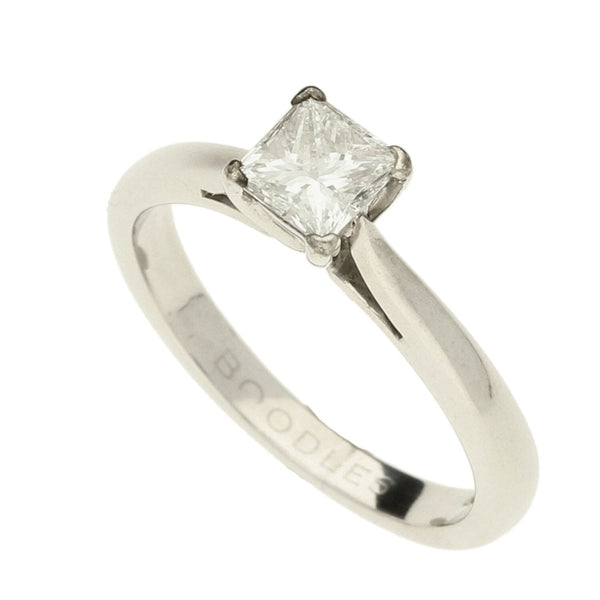 Platinum Ladies Princess Cut Diamond Engagement Ring - 0.47ct