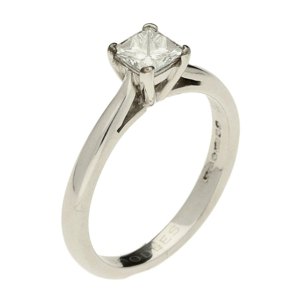 Platinum Ladies Princess Cut Diamond Engagement Ring - 0.47ct
